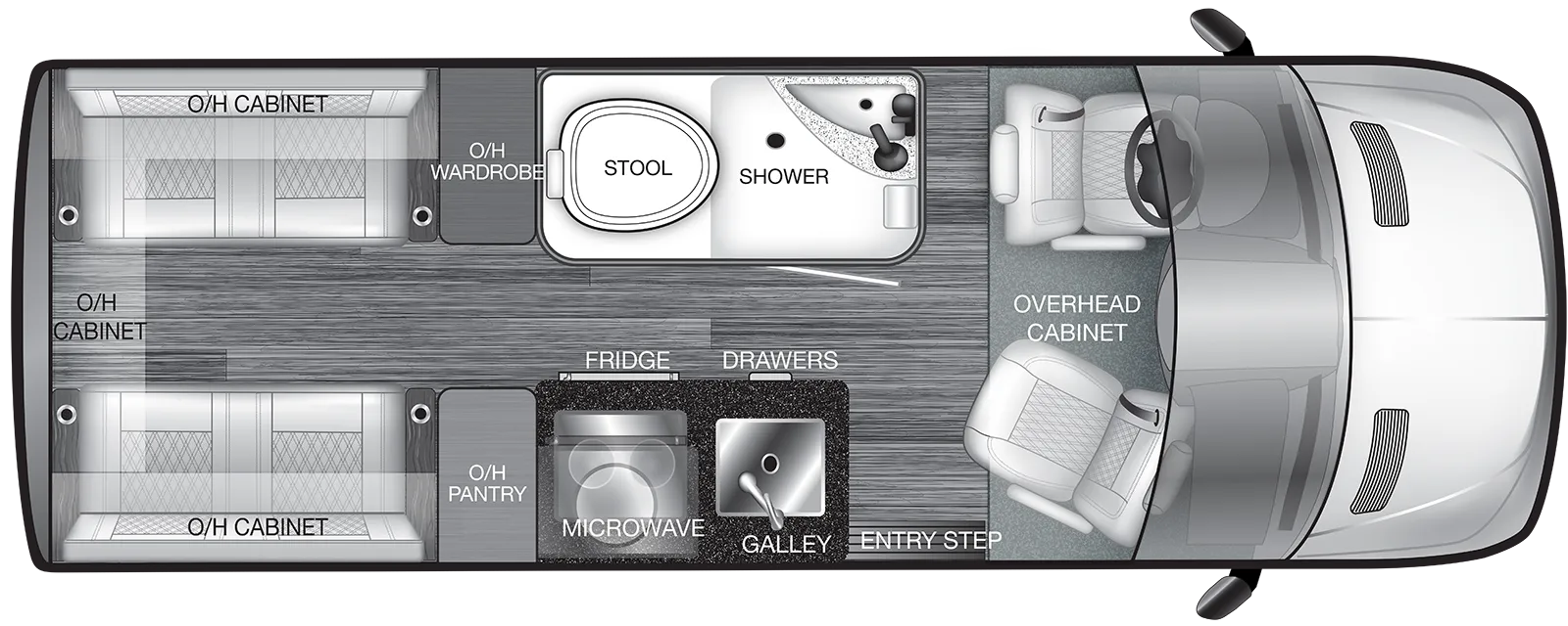 The VTOUR 2500 2TB4 floorplan has one entry and zero slide outs. Exterior features include: 8' 2" awning. 
